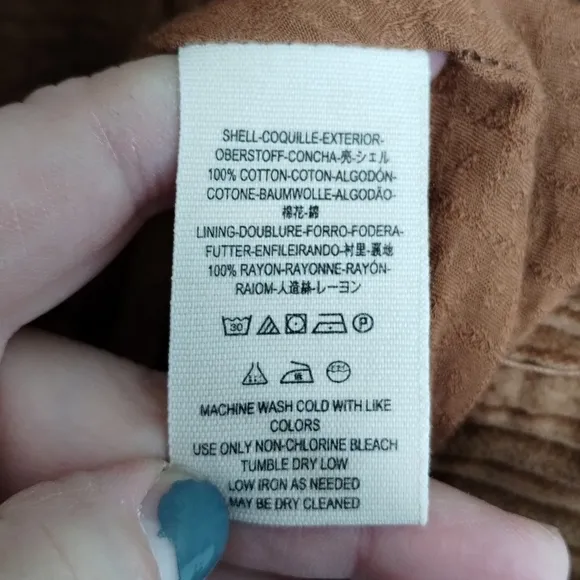 Free People Abbey Road  Corduroy Duster Coat Cedar Size Medium
