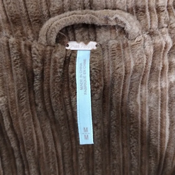 Free People Abbey Road  Corduroy Duster Coat Cedar Size Medium