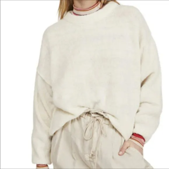 FREE PEOPLE Angelic Alpaca Knit Pullover Oversized Sweater Large NEW