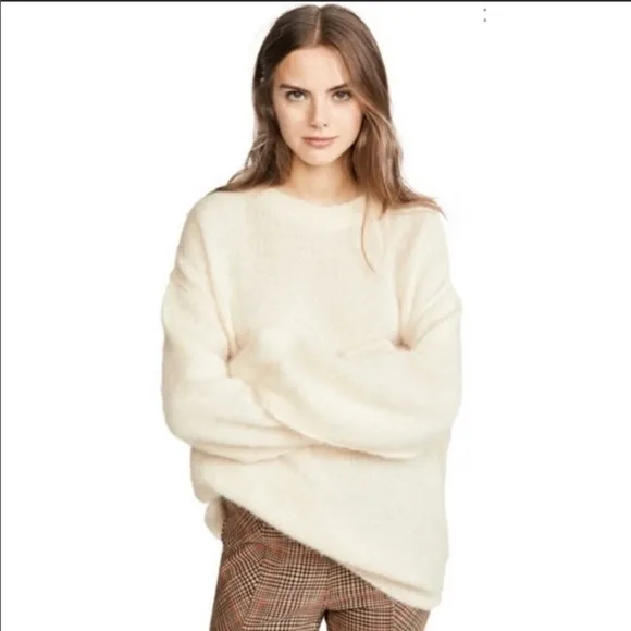 FREE PEOPLE Angelic Alpaca Knit Pullover Oversized Sweater Large NEW