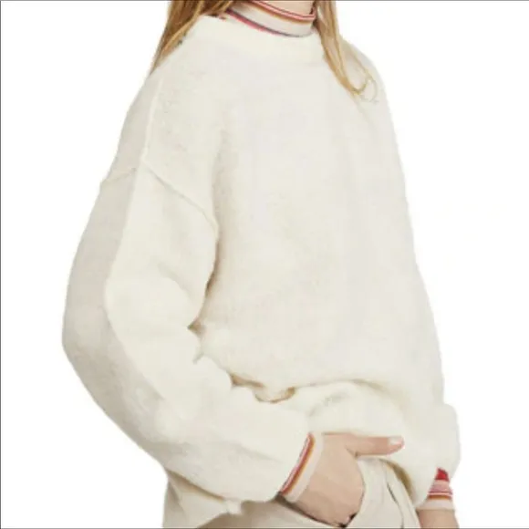 FREE PEOPLE Angelic Alpaca Knit Pullover Oversized Sweater Large NEW