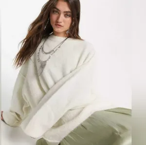 FREE PEOPLE Angelic Alpaca Knit Pullover Oversized Sweater Large NEW
