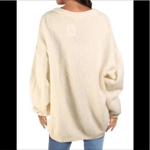 FREE PEOPLE Angelic Alpaca Knit Pullover Oversized Sweater Large NEW
