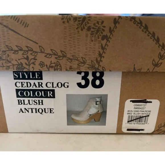 Free People Blush Cedar Clogs Leather Size EU 38 US 8