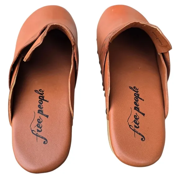 Free People Chloe Leather Clogs, EU 39