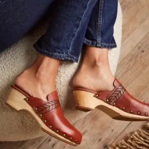 Free People Chloe Leather Clogs, EU 39