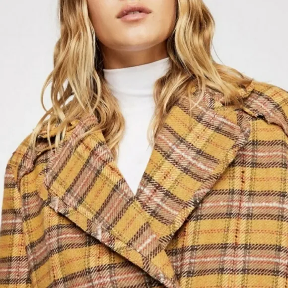 Free People Ciao B Plaid Coat