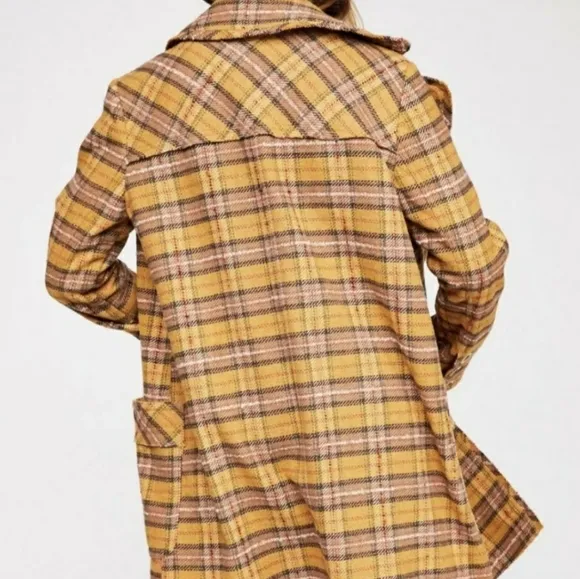Free People Ciao B Plaid Coat