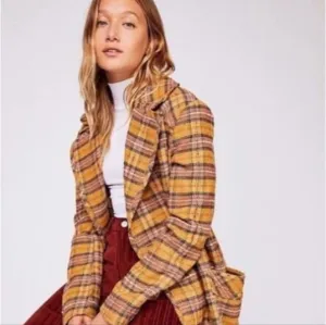 Free People Ciao B Plaid Coat