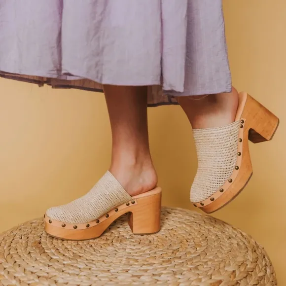 Free People Claudia Crotchet Clog Natural color
