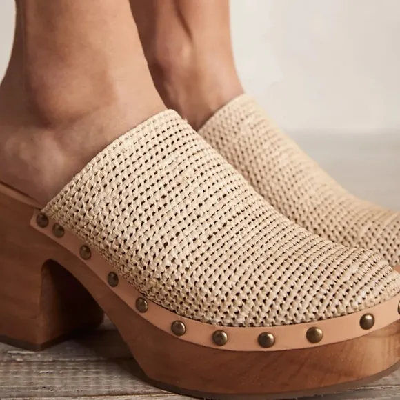 Free People Claudia Crotchet Clog Natural color