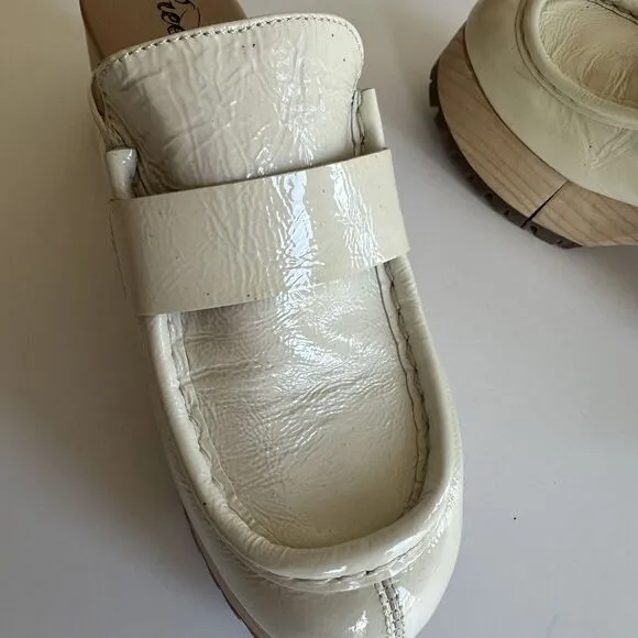 Free‎ People Corbin Platform Loafer Mule Clogs Y2K Patent Leather 8.5 39 Block