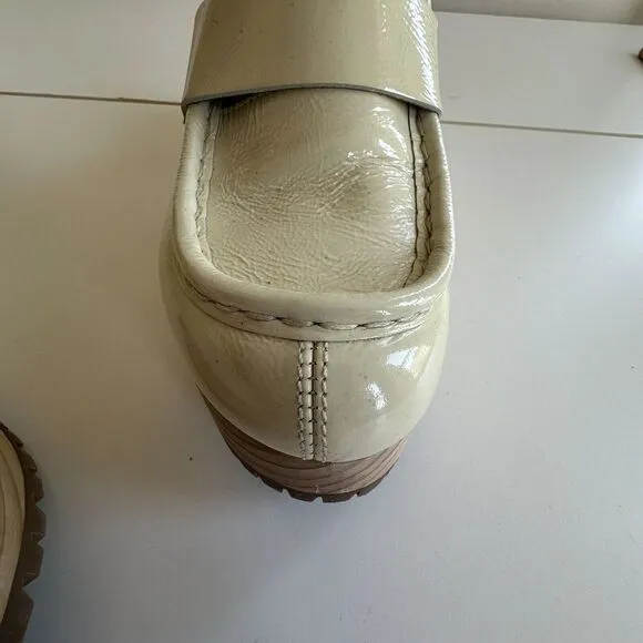 Free‎ People Corbin Platform Loafer Mule Clogs Y2K Patent Leather 8.5 39 Block