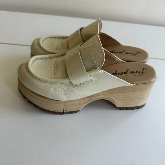 Free‎ People Corbin Platform Loafer Mule Clogs Y2K Patent Leather 8.5 39 Block