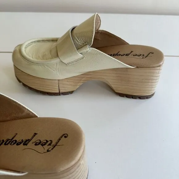 Free‎ People Corbin Platform Loafer Mule Clogs Y2K Patent Leather 8.5 39 Block