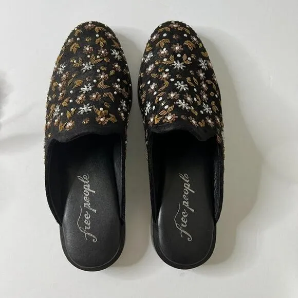 Free people Cosmic Loafer Mules black Sz 37