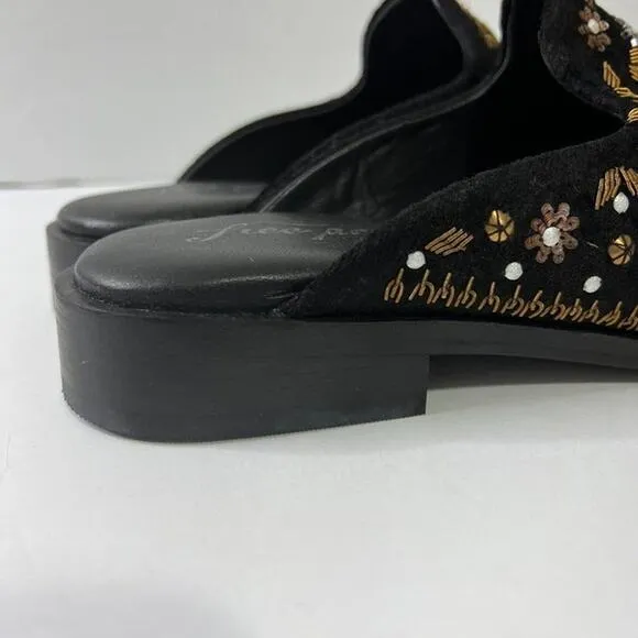Free people Cosmic Loafer Mules black Sz 37
