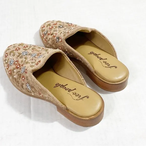 FREE PEOPLE Cosmic Velvet Loafer Beaded Mule