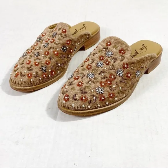 FREE PEOPLE Cosmic Velvet Loafer Beaded Mule