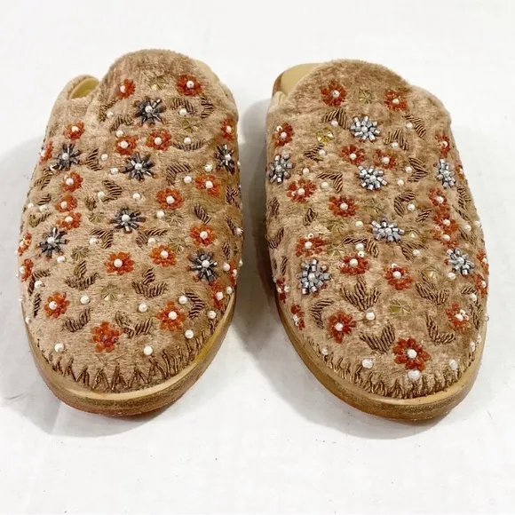 FREE PEOPLE Cosmic Velvet Loafer Beaded Mule