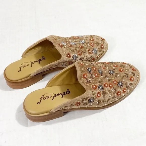 FREE PEOPLE Cosmic Velvet Loafer Beaded Mule