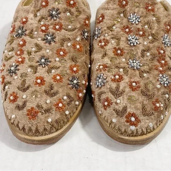 FREE PEOPLE Cosmic Velvet Loafer Beaded Mule