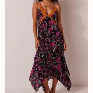 Free People Dress There She Goes Printed Maxi Slip