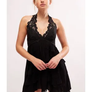 FREE PEOPLE FP One Adella Halter Slip / Black