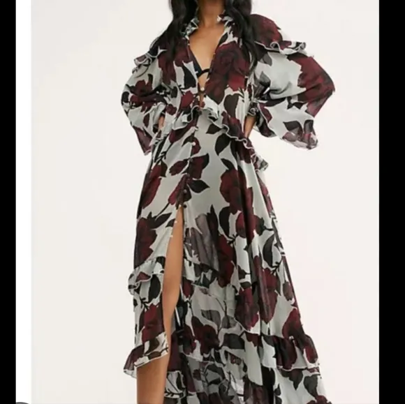 Free People Hearts Run Wild Maxi Dress Size Small RARE