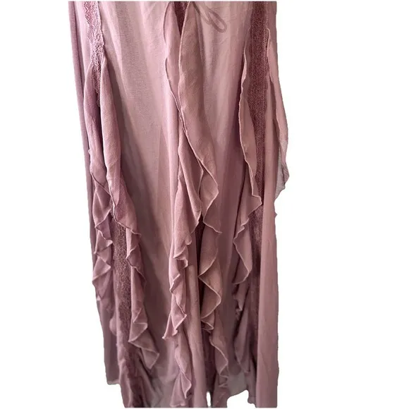 Free People Intimately Icing On Top Ruffle Sheer‎ Slip Maxi Skirt Small