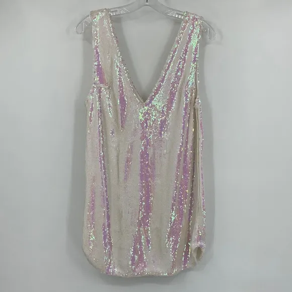 Free People Intimately Opal Iridescent Sequin Slip Mini Dress