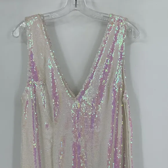 Free People Intimately Opal Iridescent Sequin Slip Mini Dress