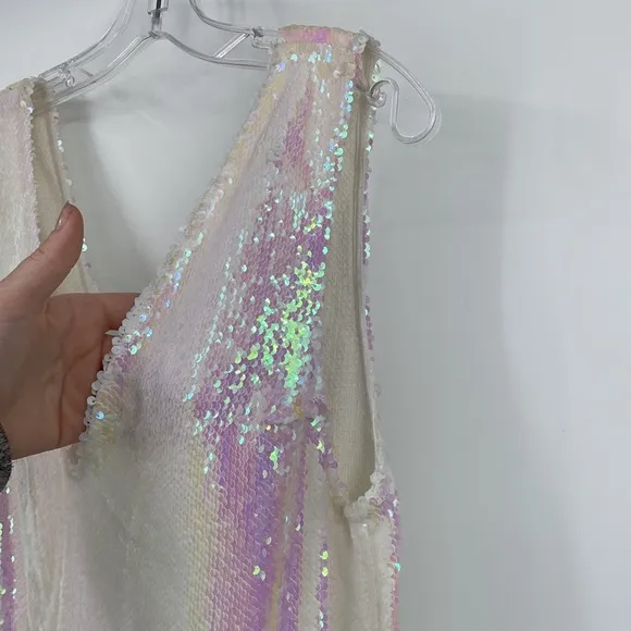 Free People Intimately Opal Iridescent Sequin Slip Mini Dress