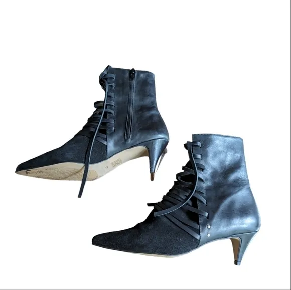 Free People Juliette kitten heel black booties sz EU 40