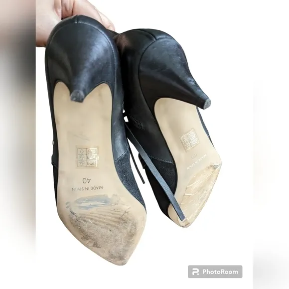 Free People Juliette kitten heel black booties sz EU 40