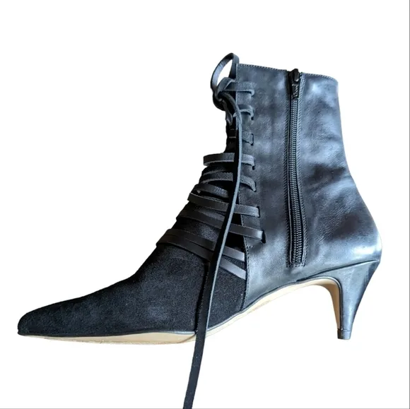 Free People Juliette kitten heel black booties sz EU 40
