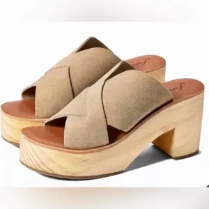 Free People Kora Platform Clogs Taupe SuedeEU 41 Size 11