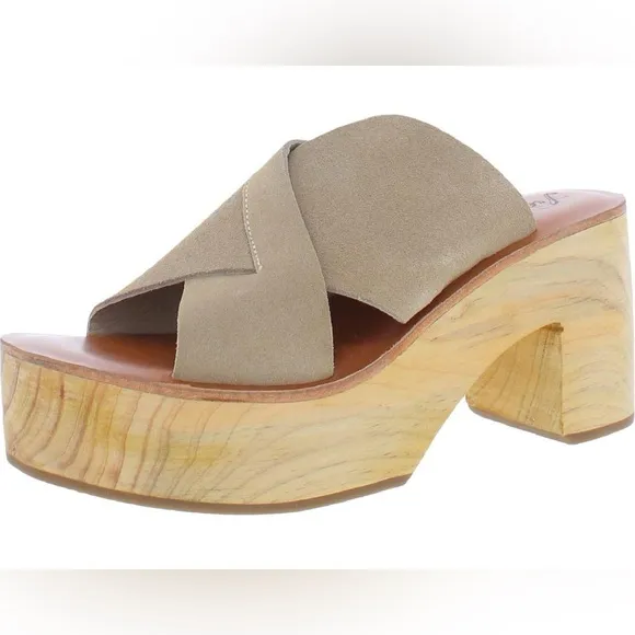 Free People Kora Platform Clogs Taupe SuedeEU 41 Size 11