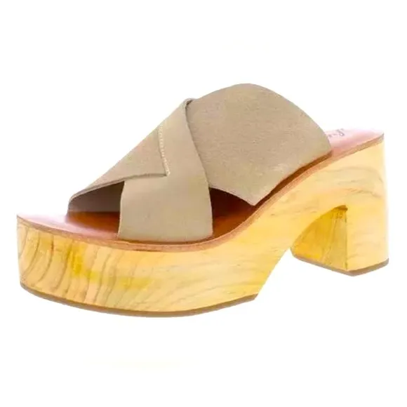 Free People Kora Platform Clogs Taupe SuedeEU 41 Size 11