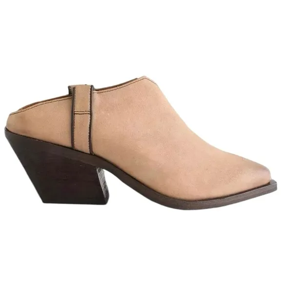 Free People Marfa Leather‎ Mules in Sand Dollar Size 41