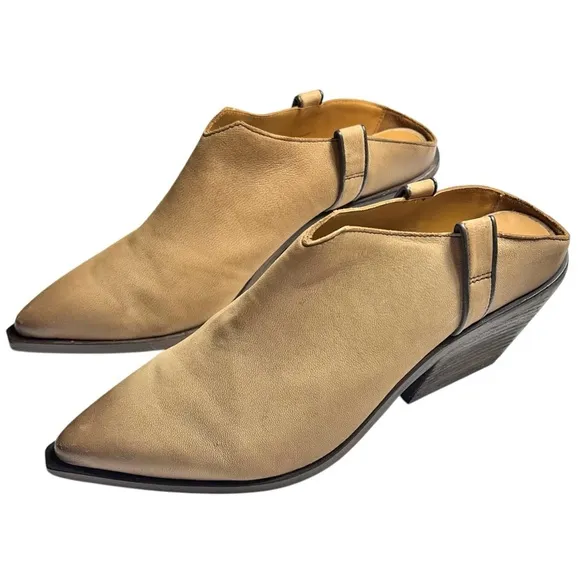 Free People Marfa Leather‎ Mules in Sand Dollar Size 41