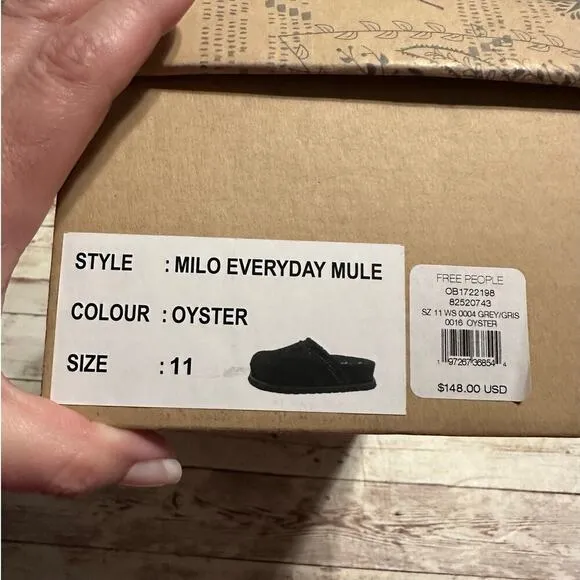 Free People Milo Everyday Mule Women's Size 11 Oyster Comfort Slip-On Leather