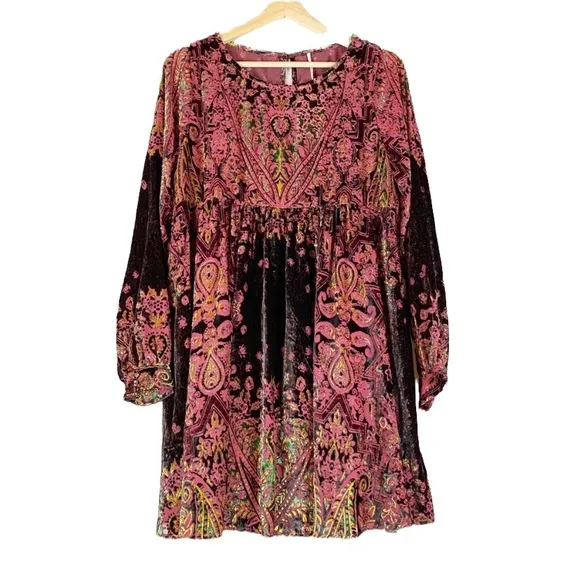 Free People Mirror Mirror Velvet Mini Dress