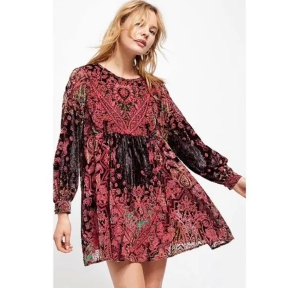 Free People Mirror Mirror Velvet Mini Dress