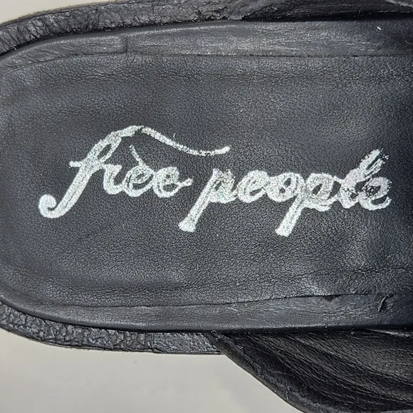 Free People mules women's 9.5 black leather Vida chain preppy loafers new $148