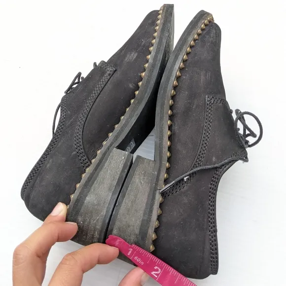 FREE PEOPLE Nomad studded black leather oxford loafers