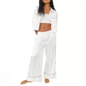 Free People Pajama Party Satin Two Piece Sleep Set EUC Size small