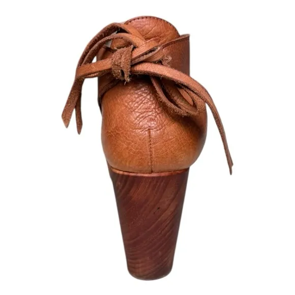 Free People Revolver Platform Clog Sandals – Cognac Leather – Size 38 / US 8