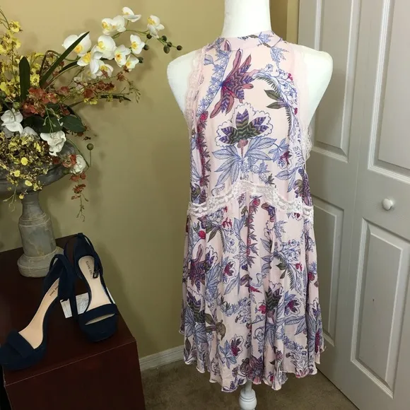 FREE PEOPLE SHE MOVES FLORAL LACE SLIP DRESS, SIZE MEDIUM (NWT)