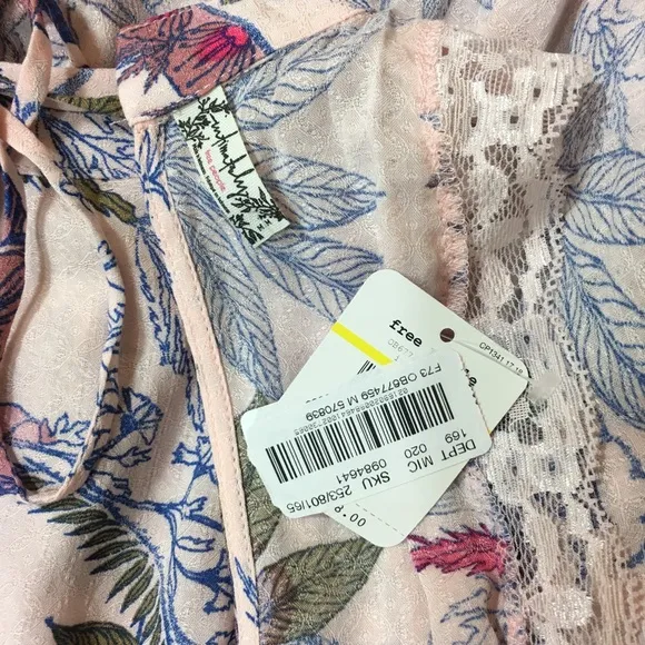 FREE PEOPLE SHE MOVES FLORAL LACE SLIP DRESS, SIZE MEDIUM (NWT)